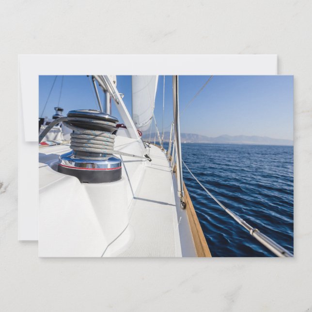 sail vessel surfing on the sea invitation (Front)