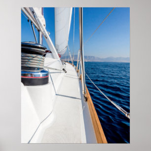sail vessel surfing on the sea poster