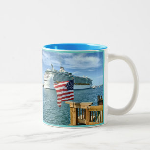 Sailaway Cruise Ship Two-Tone Coffee Mug