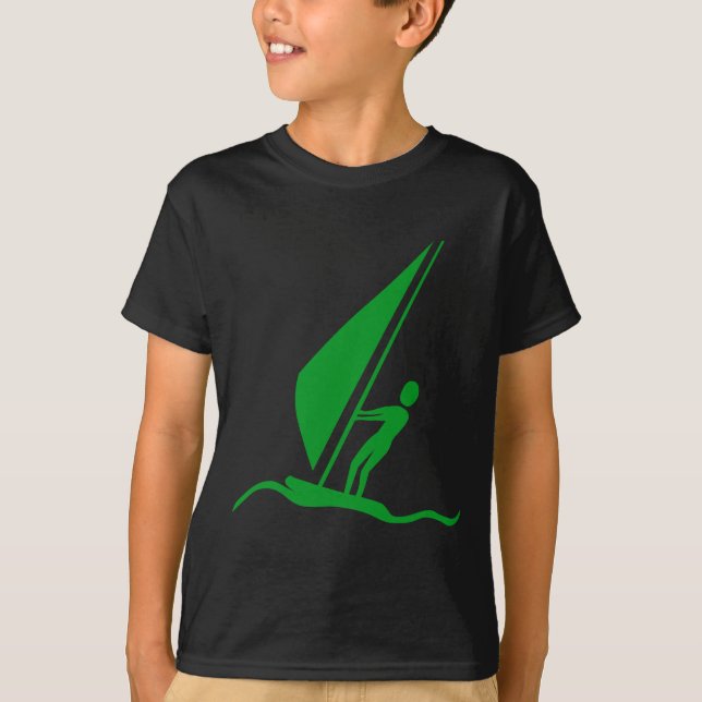 Sailboarding - Grass Green T-Shirt (Front)
