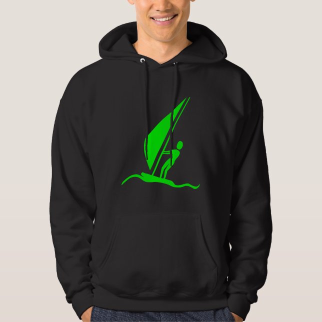 Sailboarding - Green Hoodie (Front)
