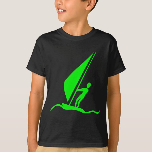 Sailboarding - Green T-Shirt (Front)
