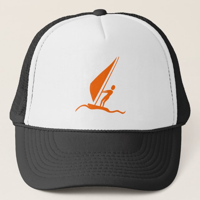 Sailboarding - Orange Trucker Hat (Front)