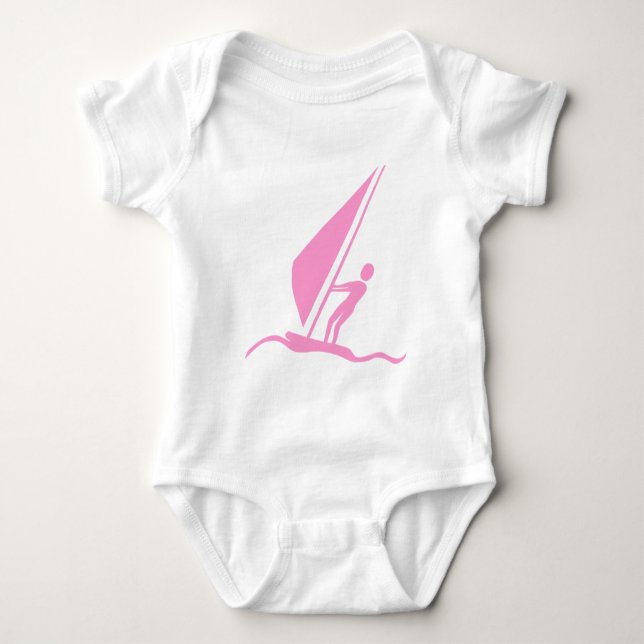 Sailboarding - Pink Baby Bodysuit (Front)