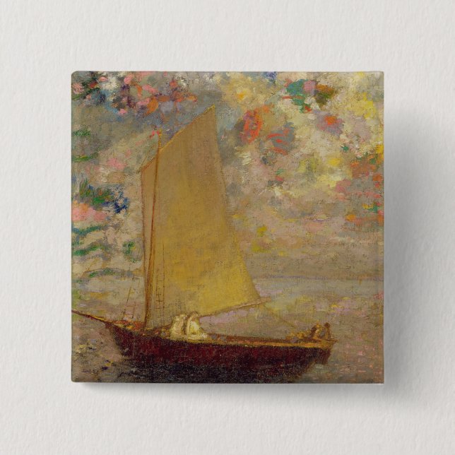 Sailboat 15 Cm Square Badge (Front)