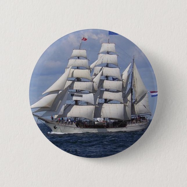 sailboat 6 cm round badge (Front)