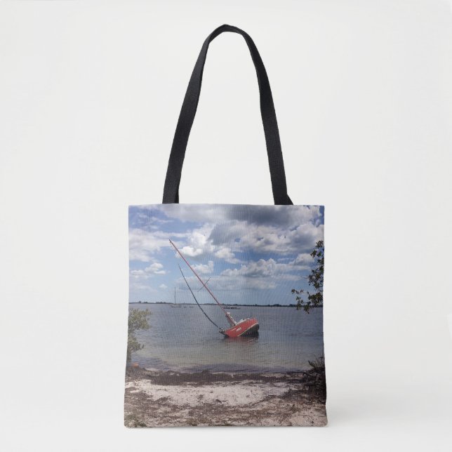 Sailboat Aground Tote Bag (Front)