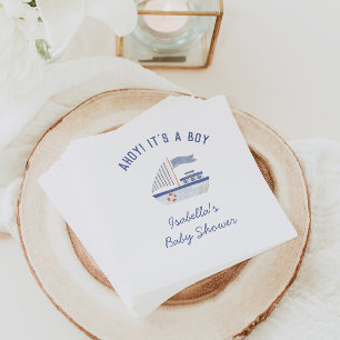 Sailboat Ahoy! It's A Boy Baby Shower Napkin