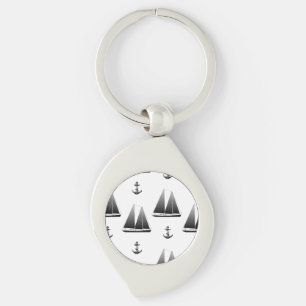 Sailboat And Anchor Key Ring