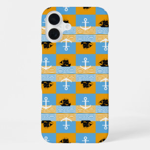 Sailboat and anchor pattern iPhone 16 plus case