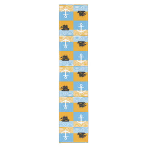 Sailboat and anchor pattern short table runner