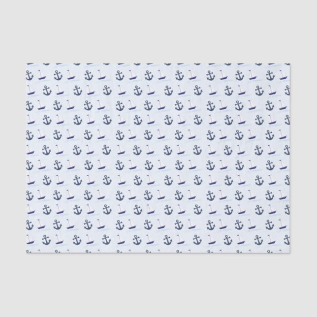 Sailboat and Anchor Tissue Paper (Front)
