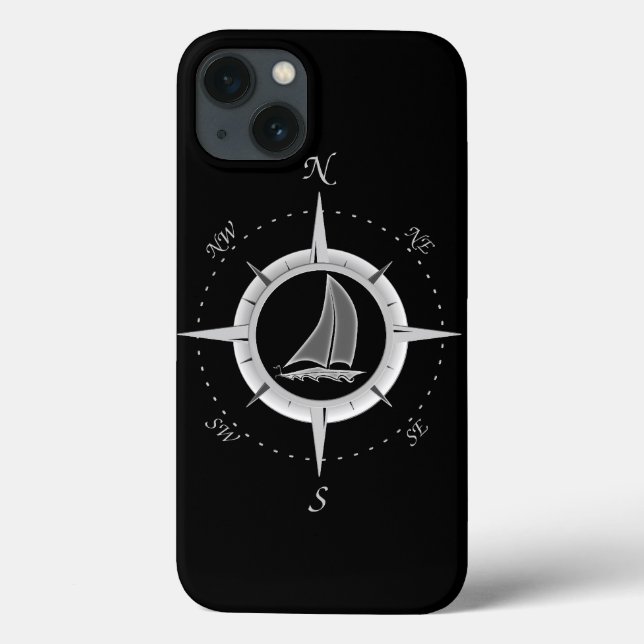 Sailboat And Compass Rose Case-Mate iPhone Case (Back)