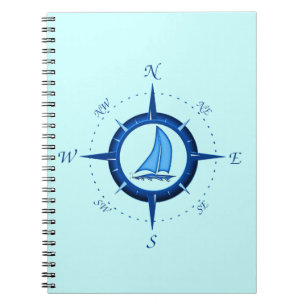 Sailboat And Compass Rose Notebook