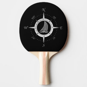 Sailboat And Compass Rose Ping Pong Paddle