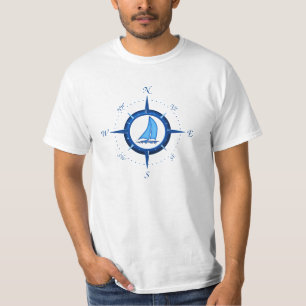 Sailboat And Compass Rose T-Shirt