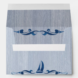 Sailboat and Driftwood Nautical Blue Envelope