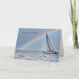 Sailboat and Rainbow Birthday Card