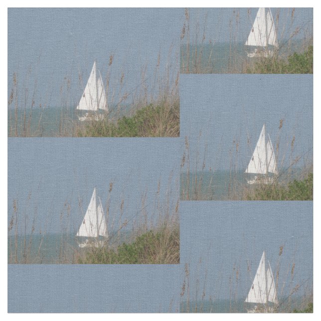 Sailboat and seagrass fabric (Close Up)