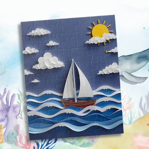Sailboat and Sunshine Paper Quilling Jigsaw Puzzle