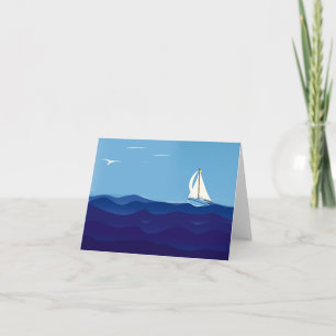 Sailboat and Waves Blank Note Card