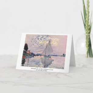 Sailboat At Le Petit-Gennevilliers By Claude Monet Card