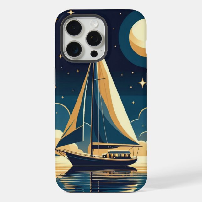 Sailboat at night iPhone case (Back)
