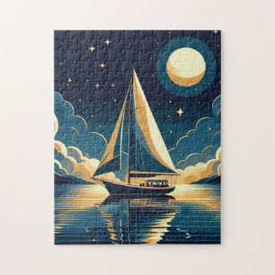 Sailboat at night jigsaw puzzle