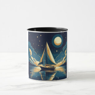 Sailboat at night mug