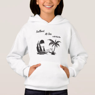 Sailboat at Sea with Palm Tree – Tropical Beach