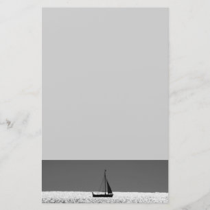 Sailboat at Sparkling Sea Stationary Stationery