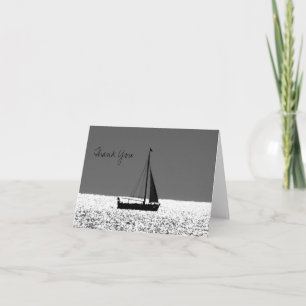 Sailboat at Sparkling Sea Thank You Note Card
