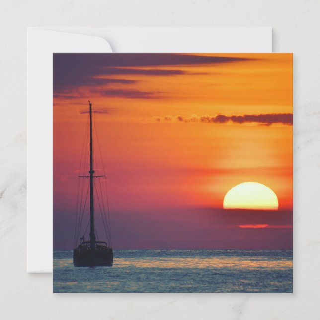 Sailboat at Sunrise Invitation (Front)