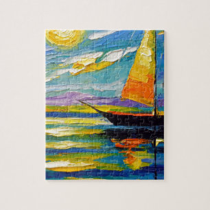 Sailboat at sunset jigsaw puzzle