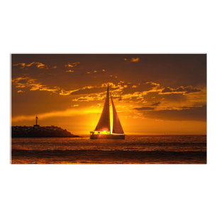Sailboat at Sunset - Marina Del Rey, CA Photo Print