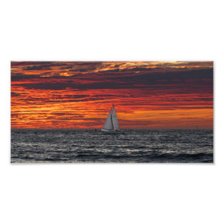 Sailboat at Sunset - Marina Del Rey, CA Photo Print