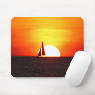 Sailboat at Sunset Mouse Pad