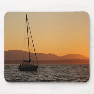 Sailboat At Sunset On The Puget Sound Mouse Pad