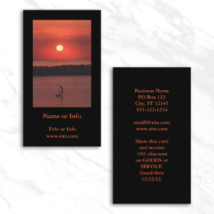 Sailboat at Sunset Photo Business Card