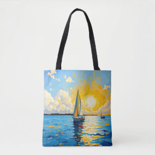 Sailboat at Sunset Tote Bag
