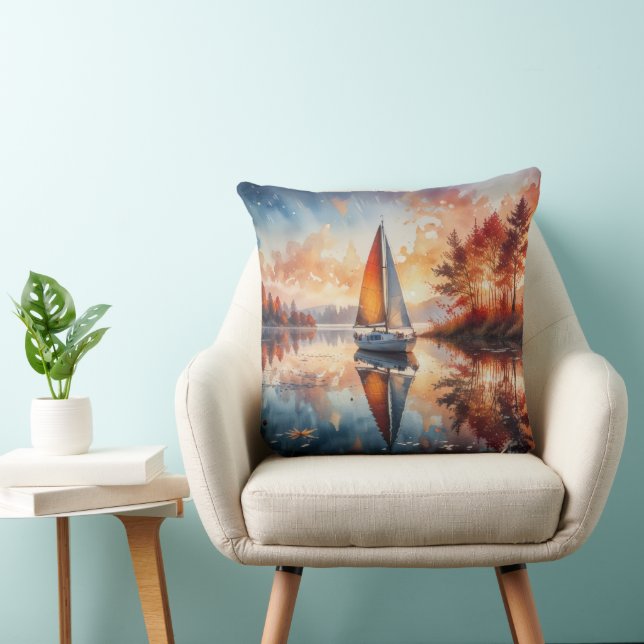 Sailboat autumn sunset cushion (Chair)