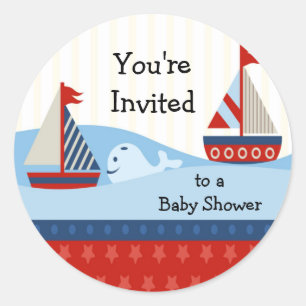 Sailboat Baby Shower Sticker