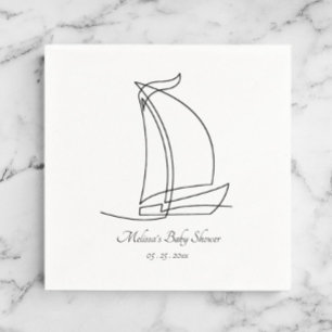 Sailboat Beach Theme Baby Shower Napkin