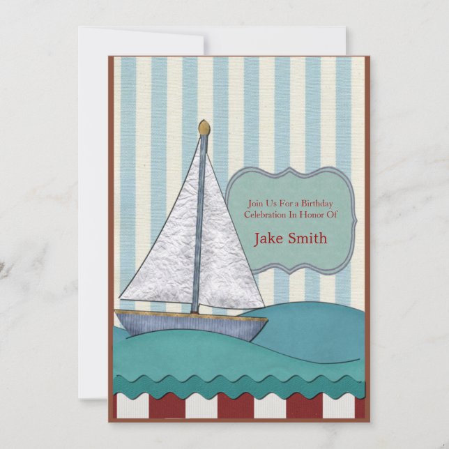 Sailboat Birthday Invitation (Front)