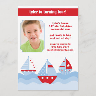 Sailboat Birthday Party Invitation