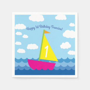 Sailboat Birthday Party Napkin