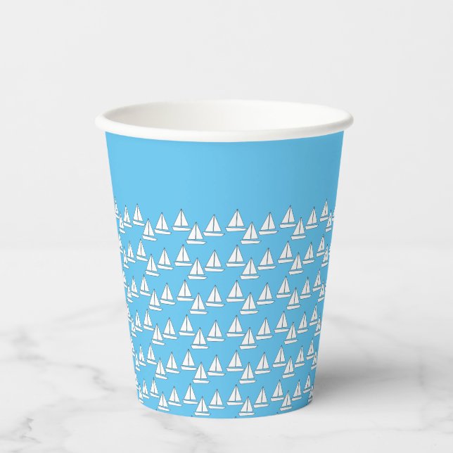 Sailboat Birthday Party Paper Cups (Front)
