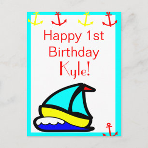 Sailboat Birthday Postcard