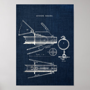 Sailboat blueprint no. 4 Nautical Wall Art