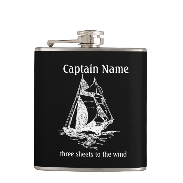 Sailboat Captain Custom Flask (Front)